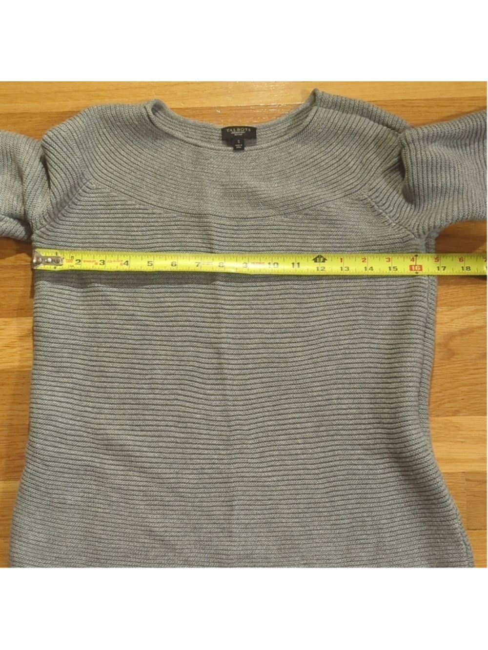 Talbots Petites Grey Ribbed Sweater Small - Picture 8 of 11